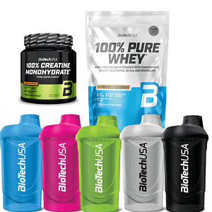 PROMO 100 % Pure Whey 454 grs + 100 % Monohidrato de Creatina + Shaker de REGALO